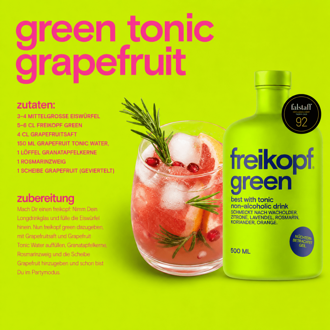 Freikopf Green 500 ml – Alkoholfreie Gin-Alternative - FestivalStuff
