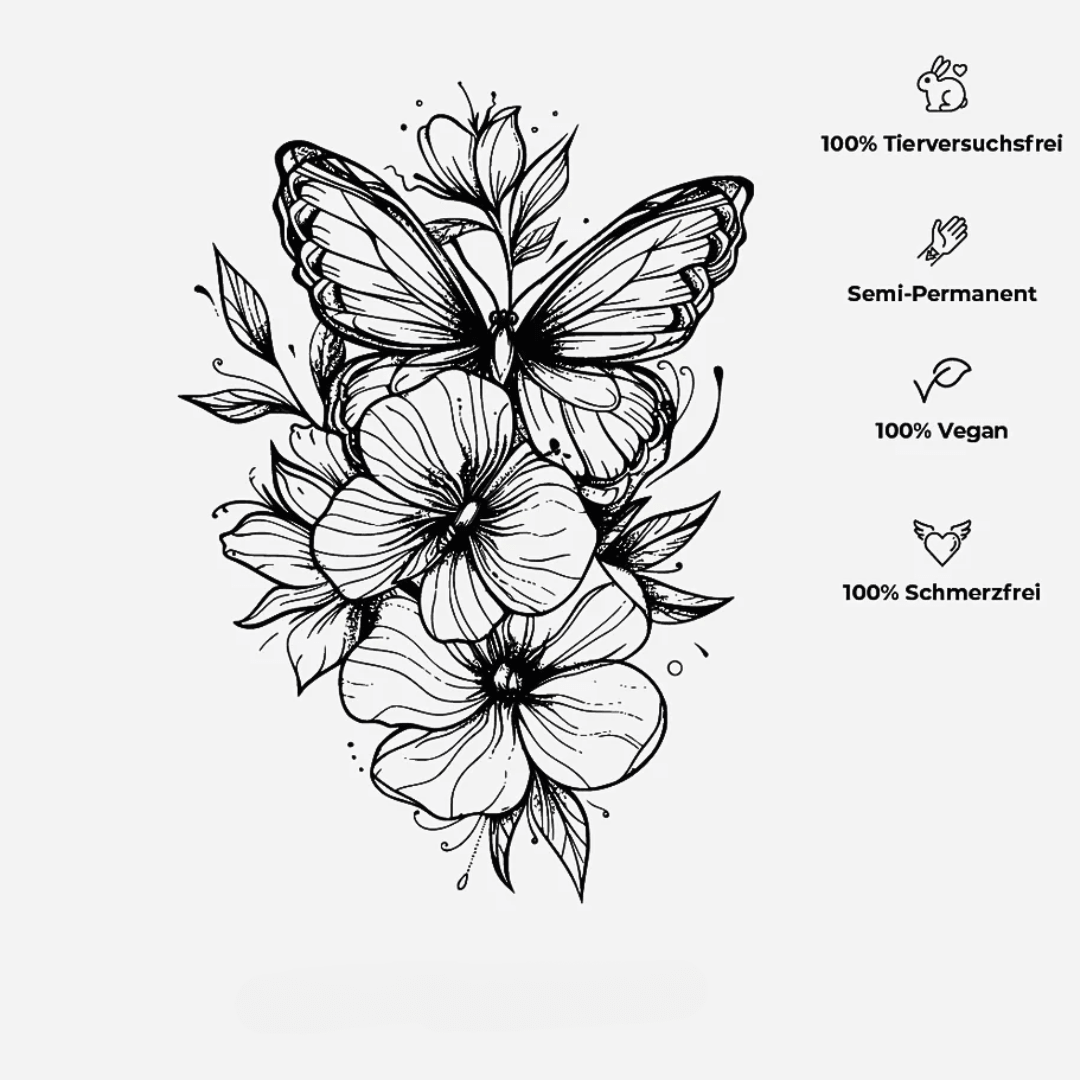 Frühling Schmetterling Tattoo Waterless - FestivalStuff