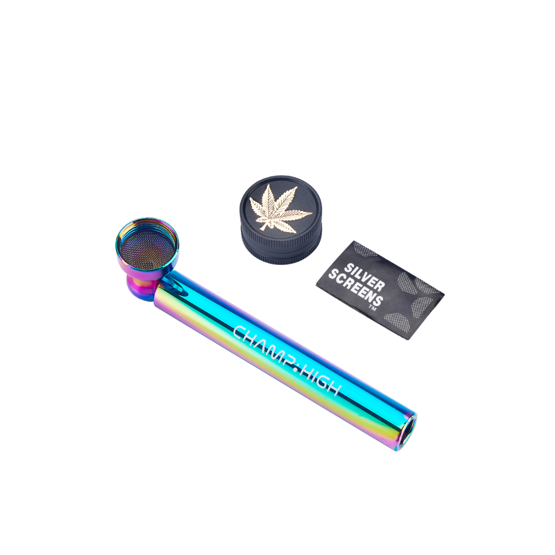 Glas Pipe & Grinder Set - FestivalStuff
