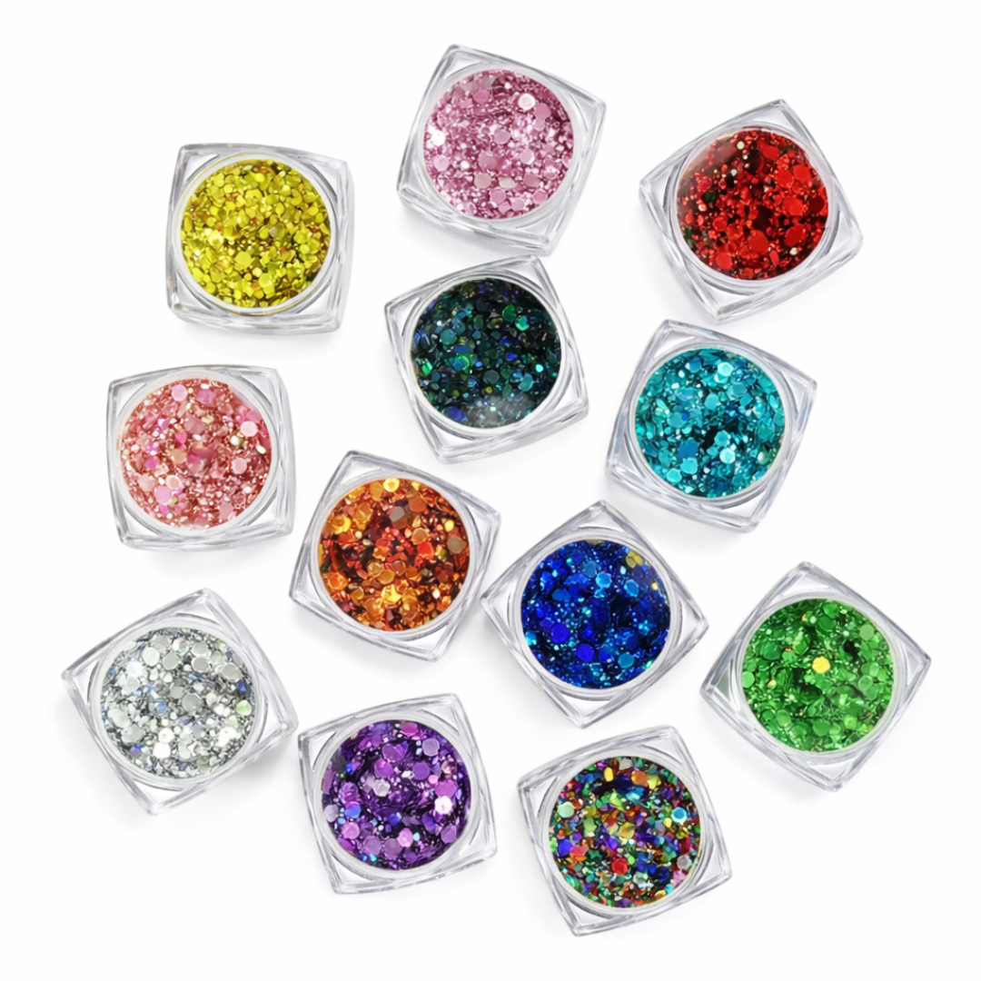 Glitzer Set 12 Farben für Gesicht & Körper - FestivalStuff