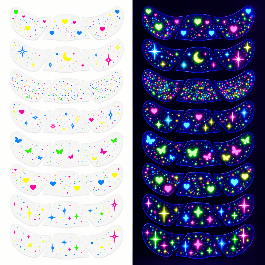Glow in the Dark Sommersprossen Tattoos - FestivalStuff