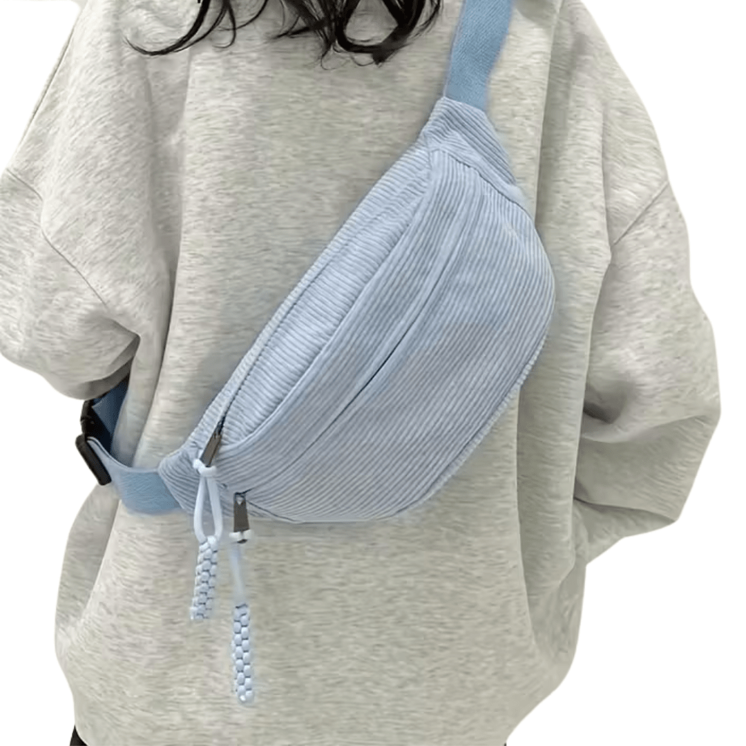 Große Cord Bauchtasche mit drei Fächern - FestivalStuff