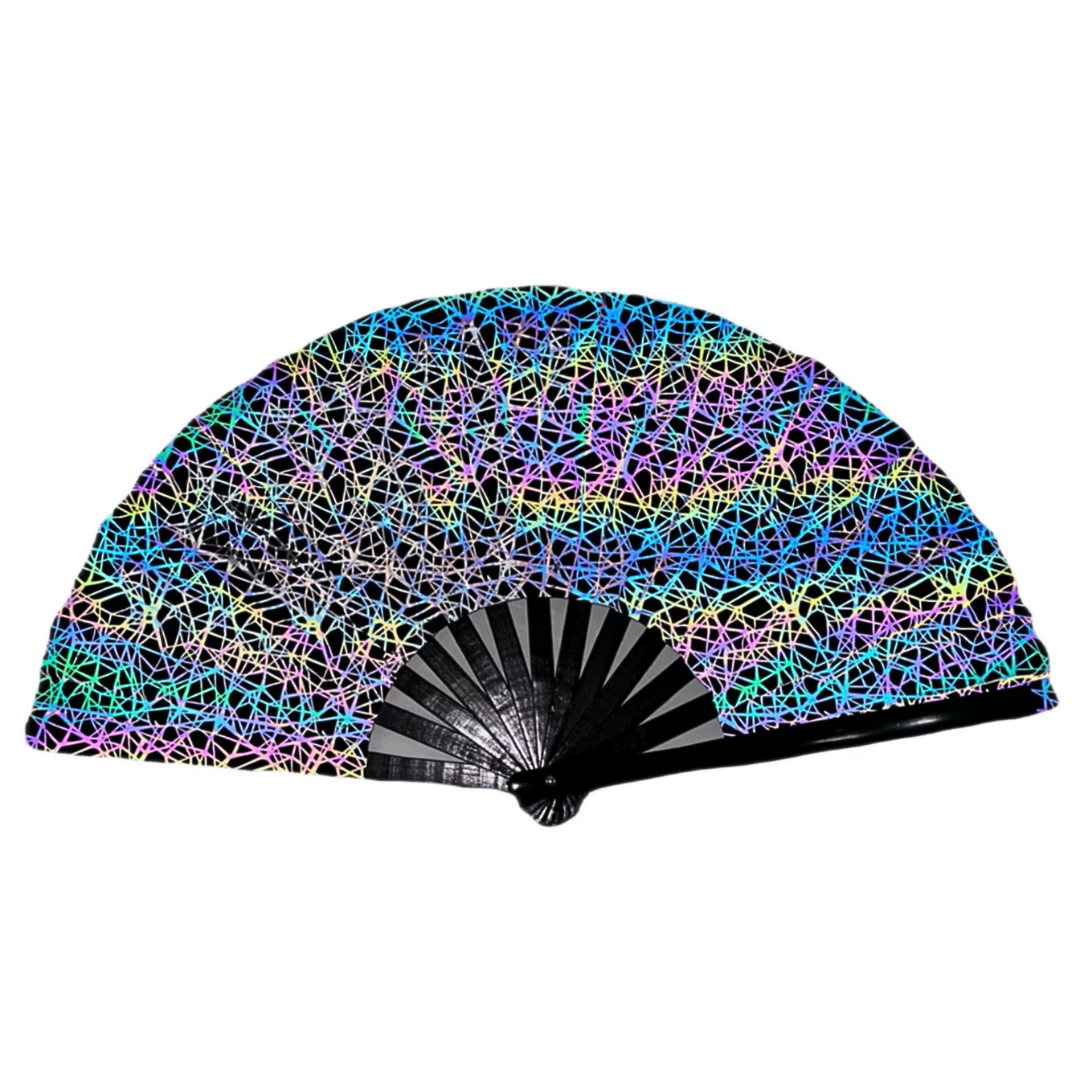 Großer Fächer 64 cm Psy Pattern mit Tasche - FestivalStuff