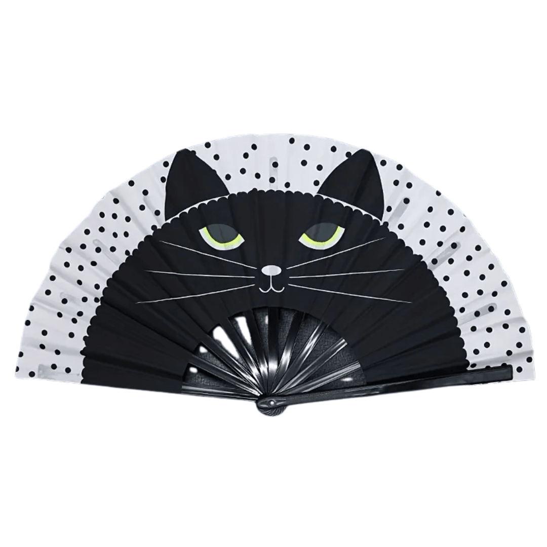 Großer Fächer 64cm Glow Cat - FestivalStuff