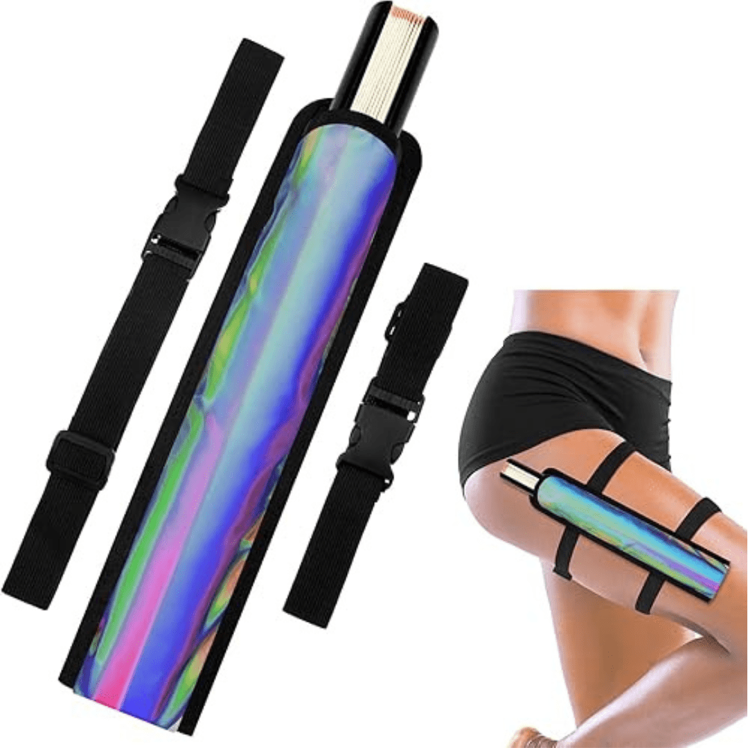 Großer Fächer 64cm Holograph mit Tasche - FestivalStuff