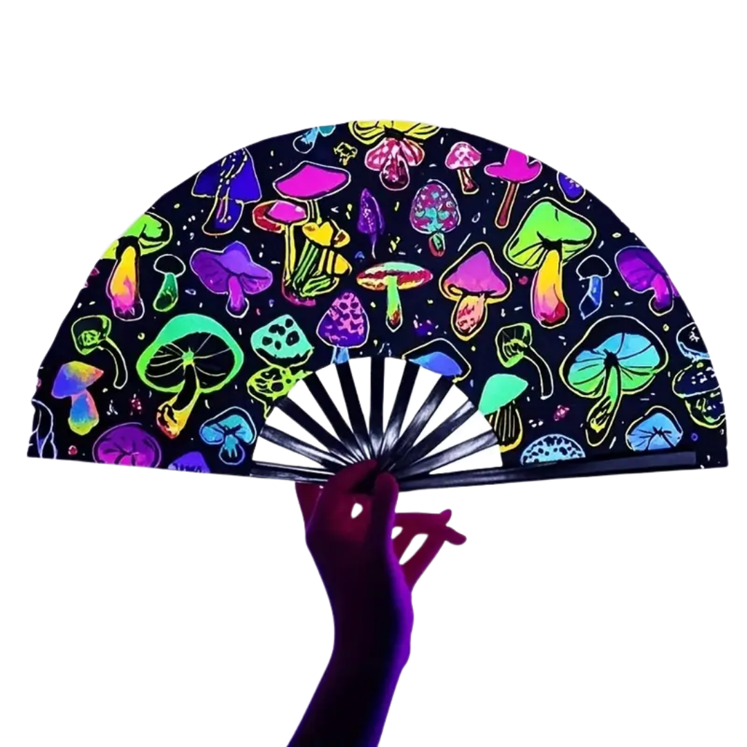 Großer Fächer 64cm MUSHROOMs  2 - FestivalStuff