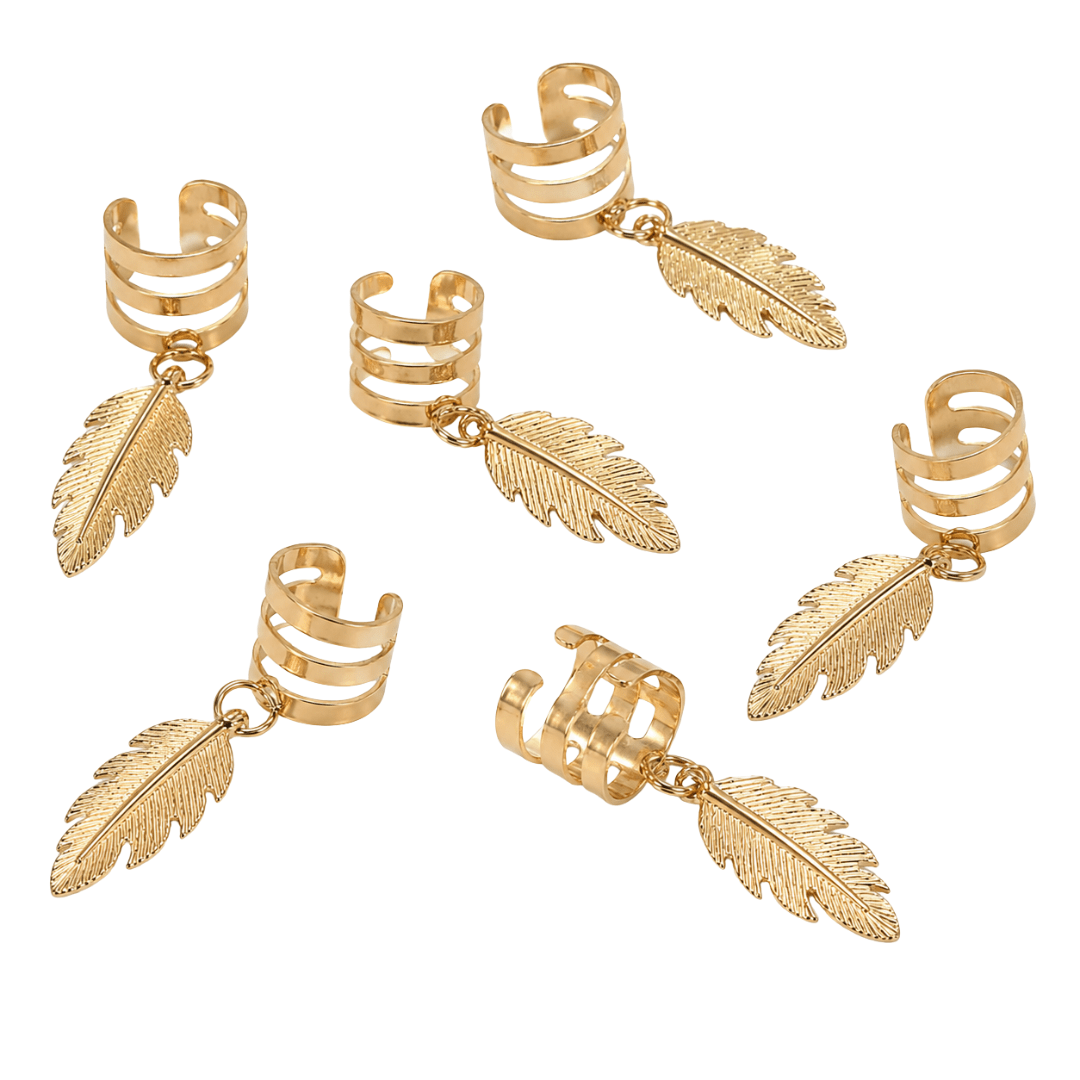 Haar Clips Feder Gold - FestivalStuff
