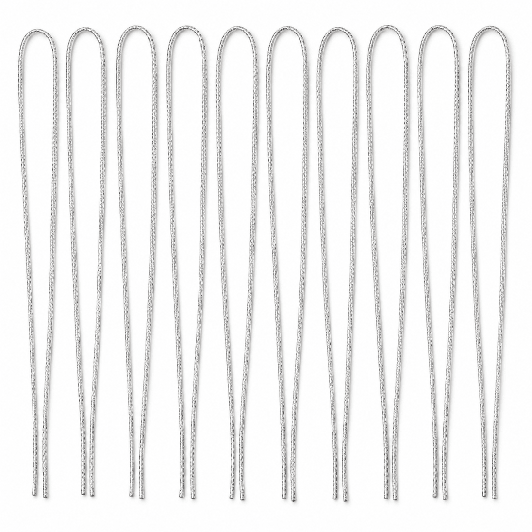Haarbänder zum Einflechten Silber 10 Stück - FestivalStuff