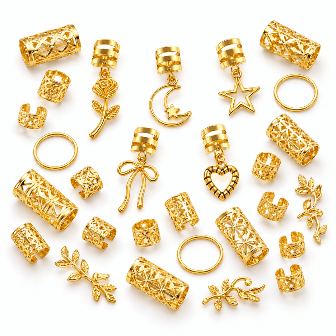 Haarringe Charm Mix Gold - FestivalStuff