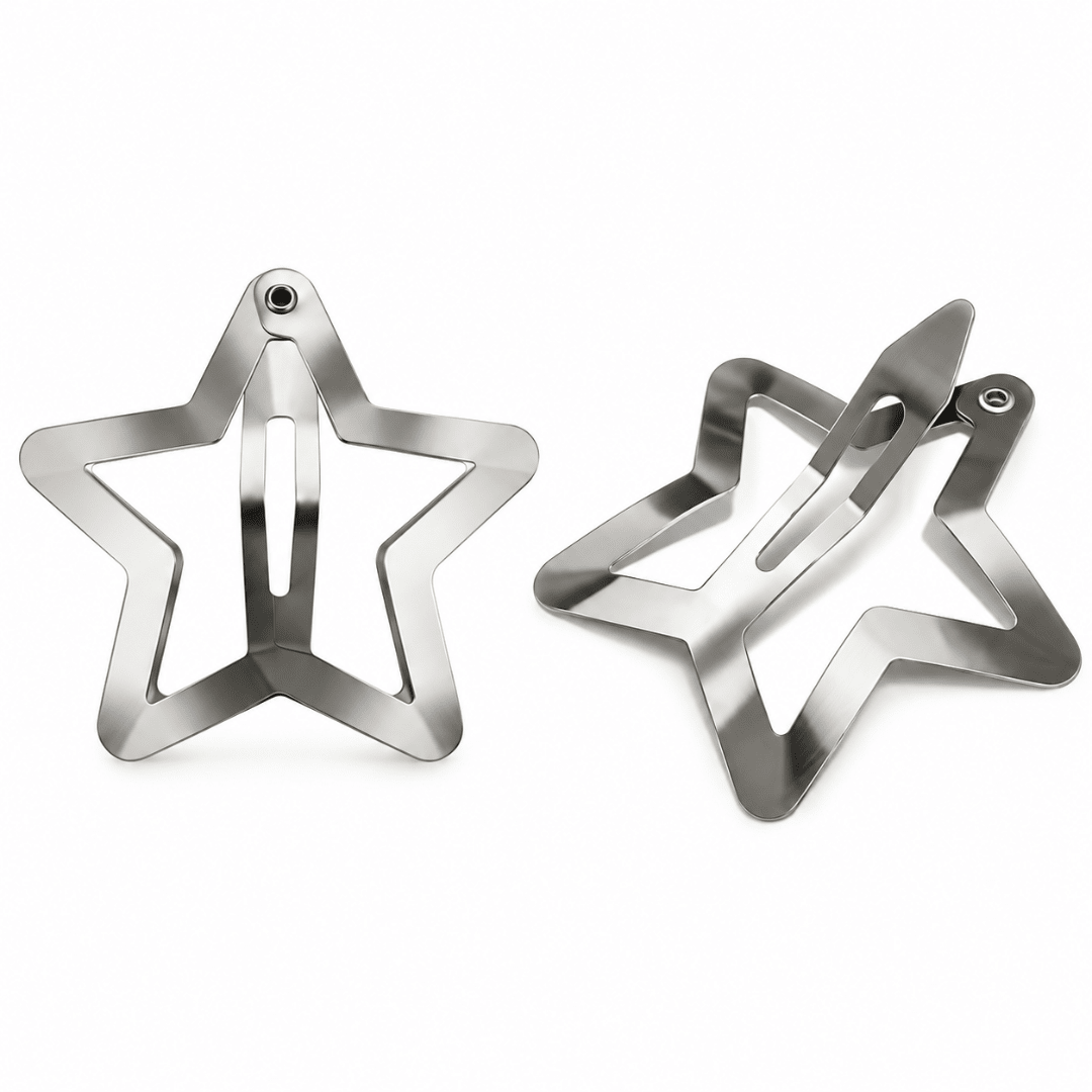 Haarspangen Sterne Silber 6 Stück - FestivalStuff