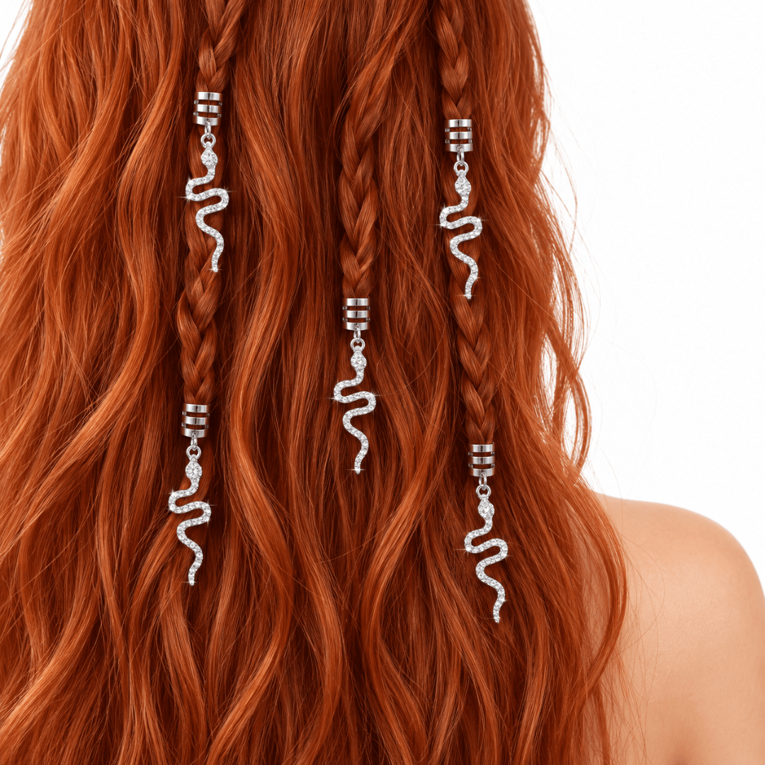 Hair Cuffs Schlange Silber 5 Stück - FestivalStuff