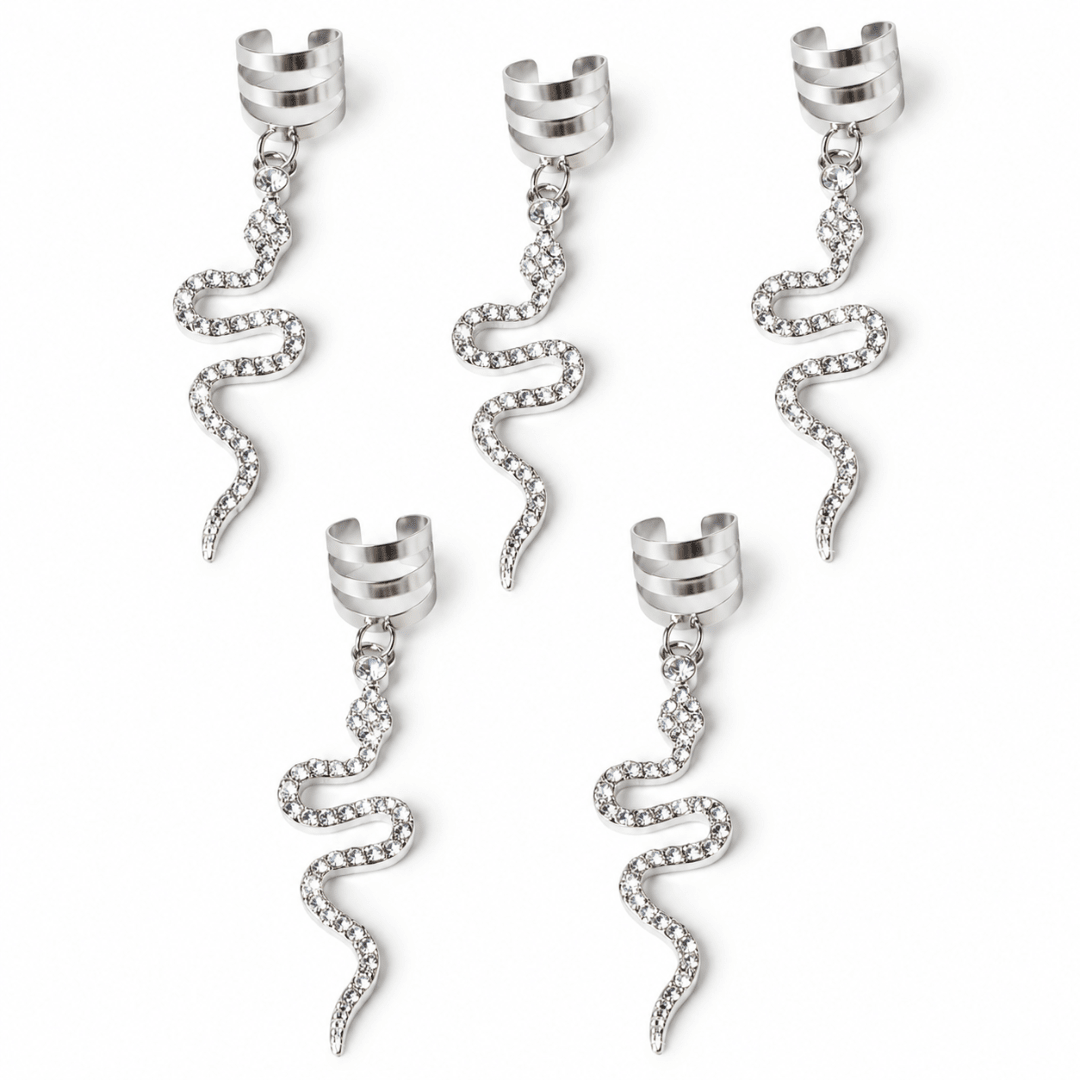Hair Cuffs Schlange Silber 5 Stück - FestivalStuff