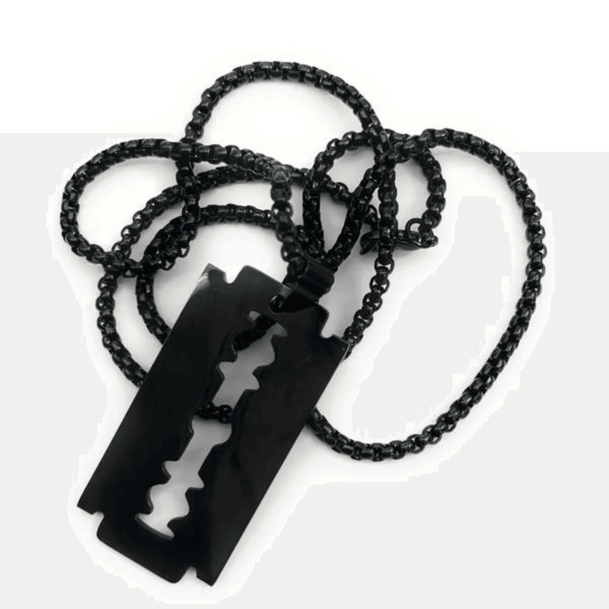 Halskette Rasierklinge mit Hackkarte - FestivalStuff