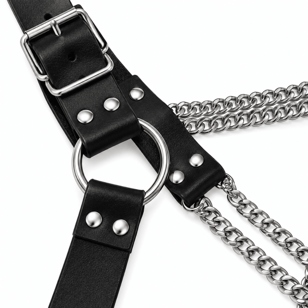 Harness Cross Chain Black - FestivalStuff