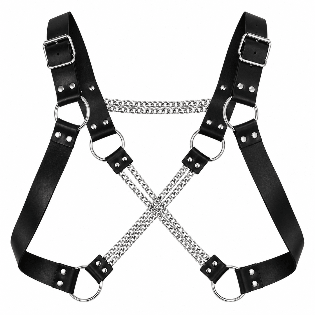 Harness Cross Chain Black - FestivalStuff