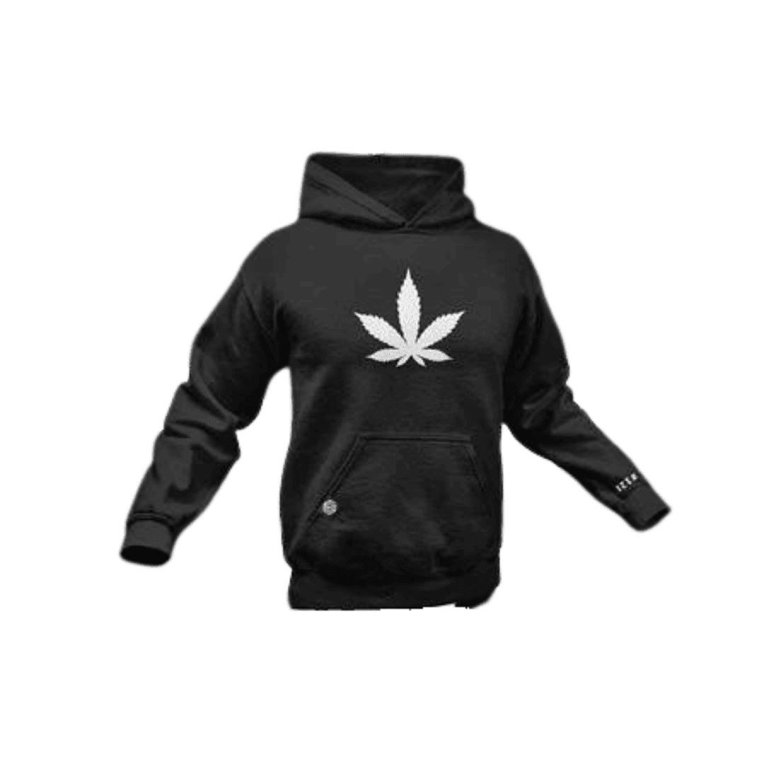 Hemp Leaf Premium Hoodie (schwarz) - FestivalStuff