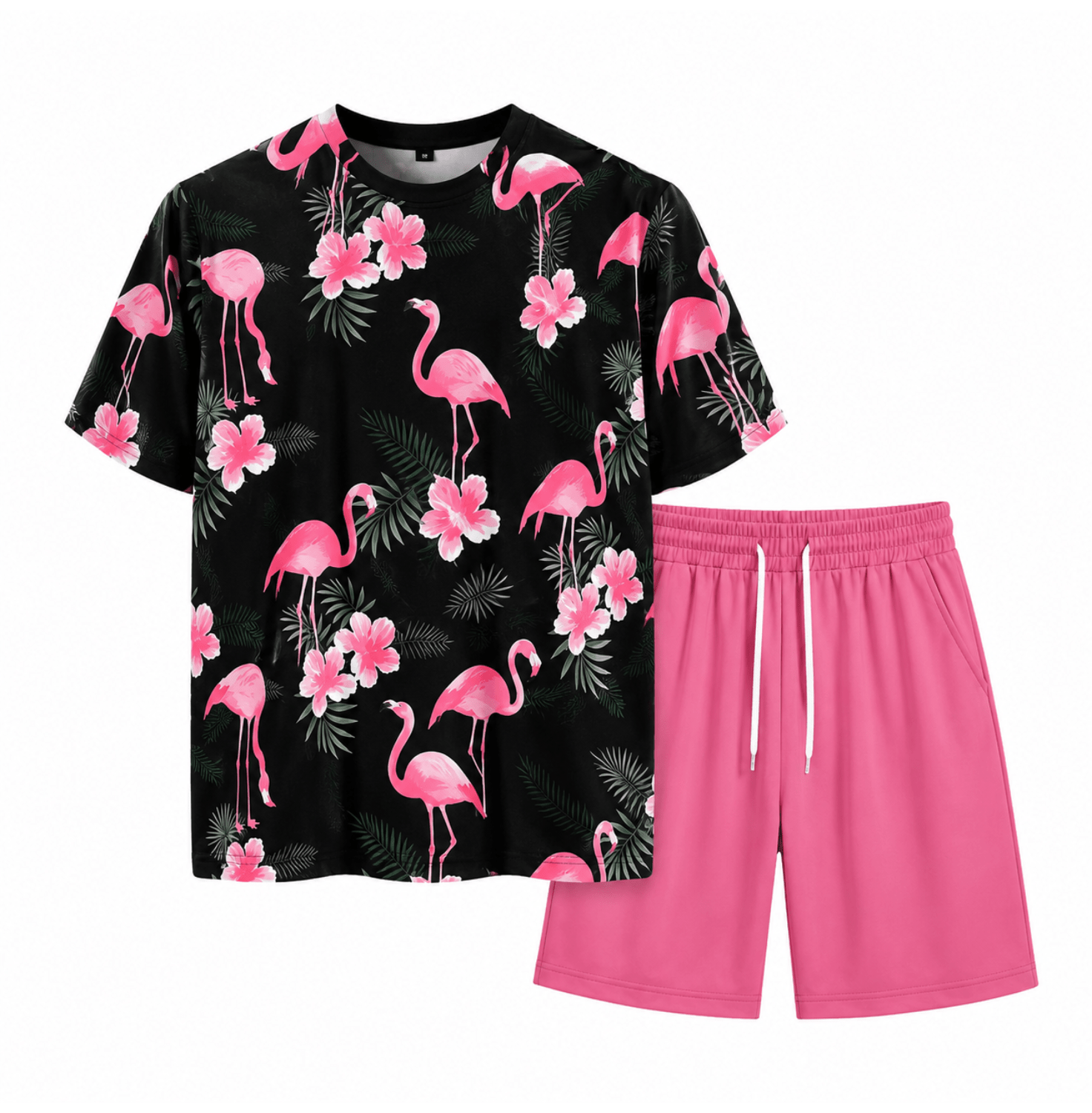 Herren Festival Outfit mit Flamingo T-Shirt – 2 - teilig - FestivalStuff