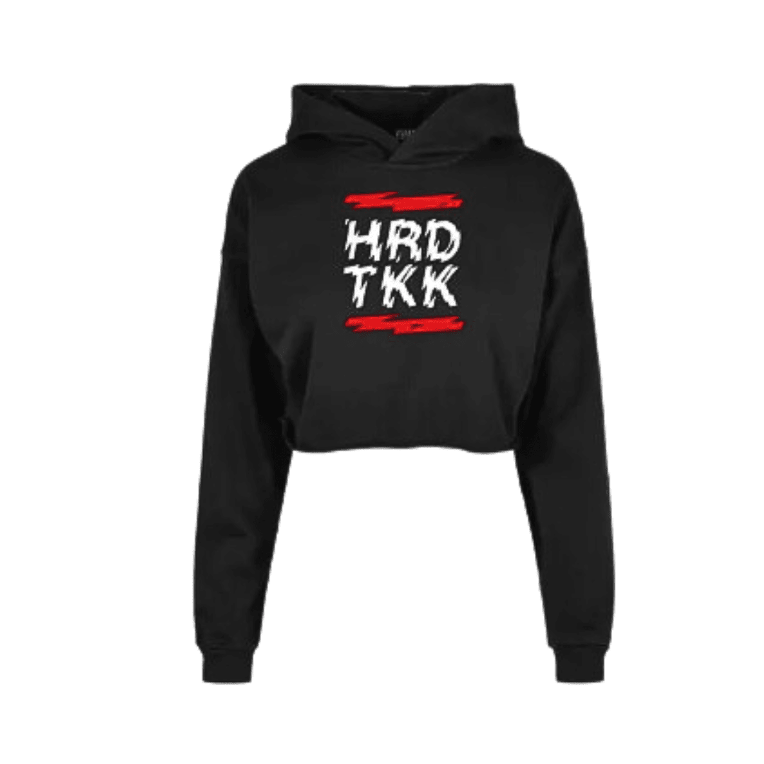 HRDTKK CRACKED Oversized Cropped Hoodie - FestivalStuff