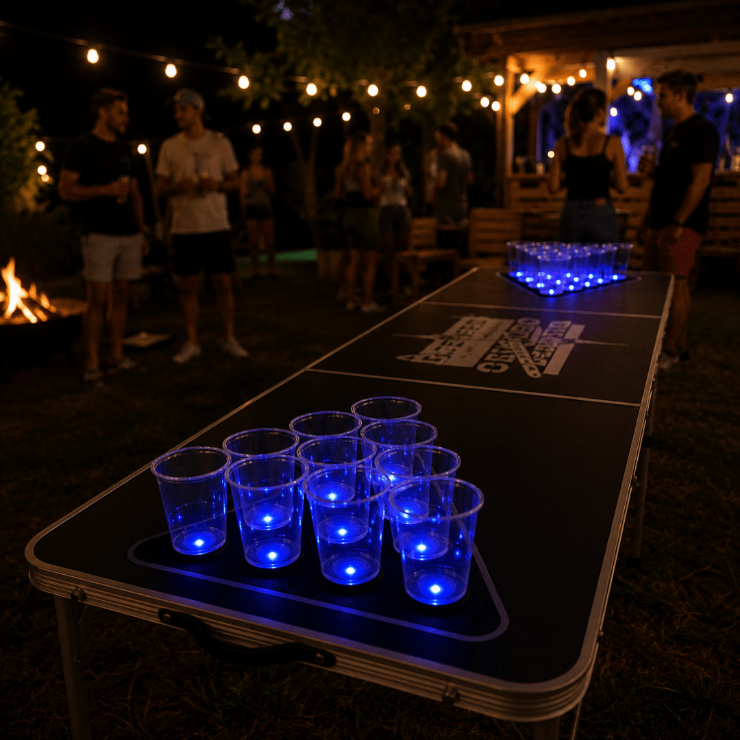 HUB Beer Pong Beleuchtung Set – 22 Becher, 7 Farben & 5 Spielmodi - FestivalStuff