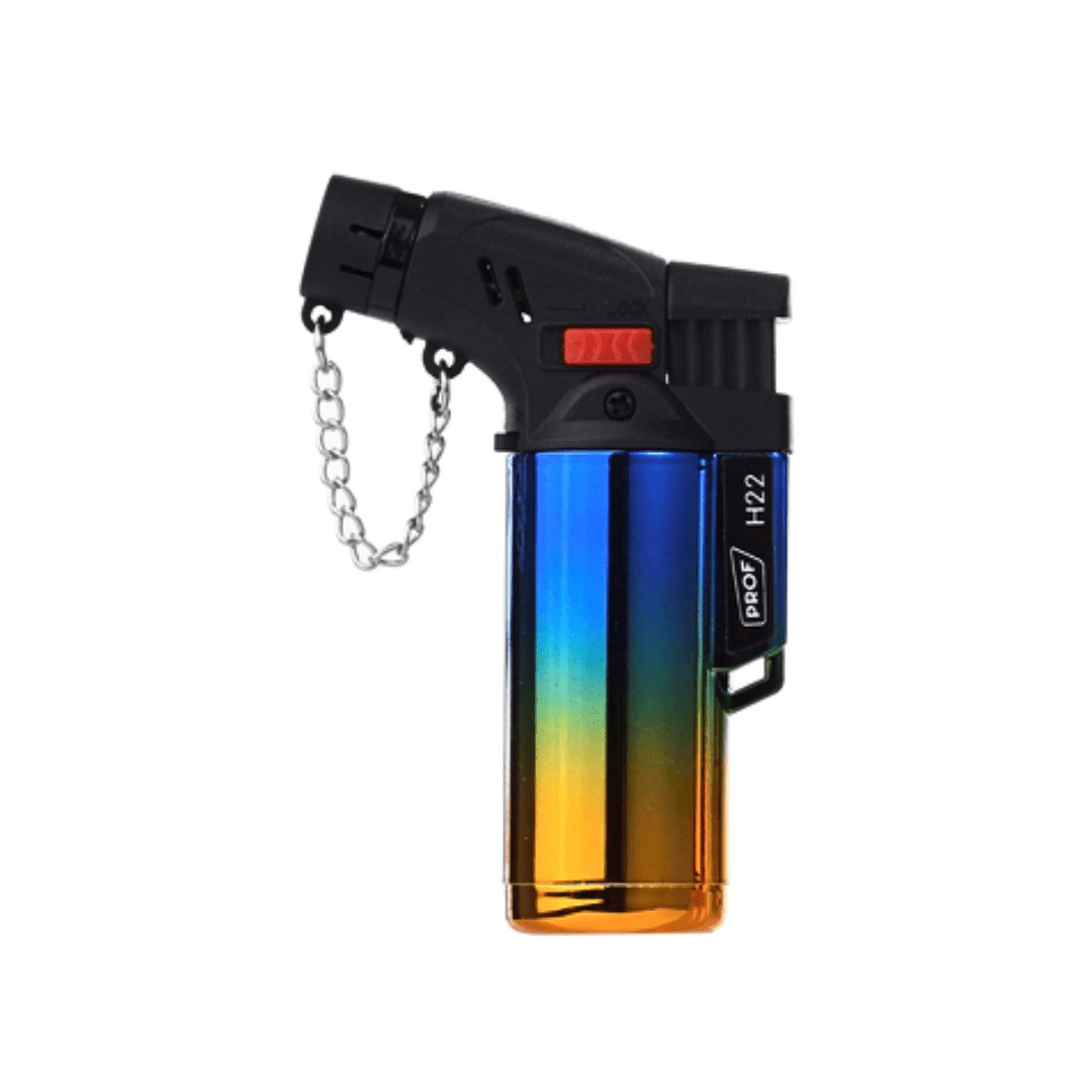 Jet Flame Feuerzeug mit Schutzkappe Blau - FestivalStuff