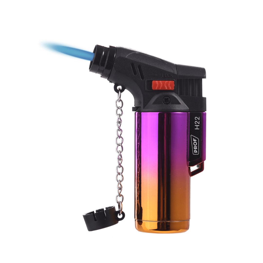 Jet Flame Feuerzeug mit Schutzkappe Lila - FestivalStuff