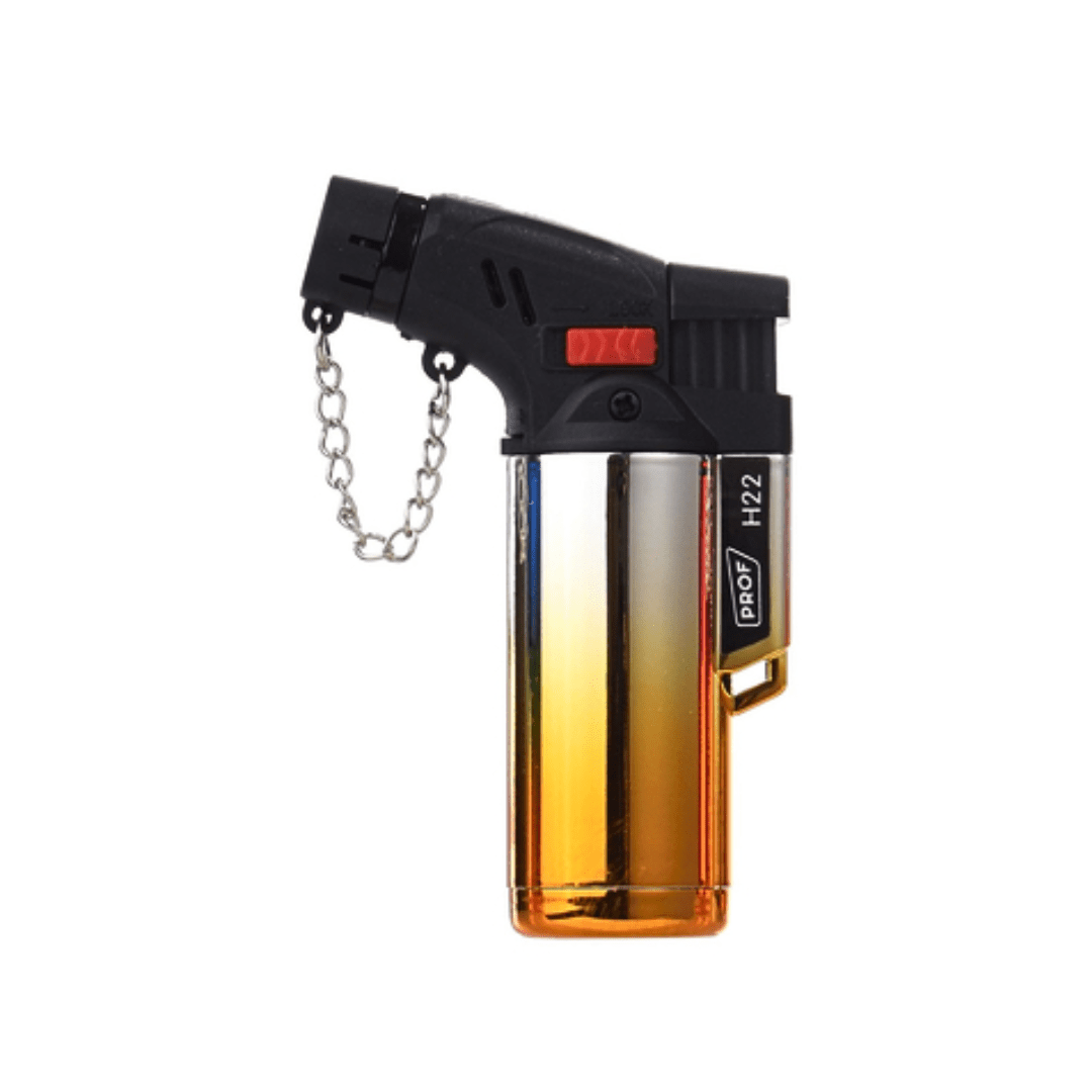 Jet Flame Feuerzeug mit Schutzkappe Silber - FestivalStuff