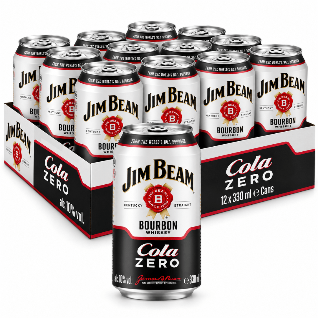 Jim Beam & Cola Zero Ready to Drink 12 × 0,33 l - FestivalStuff