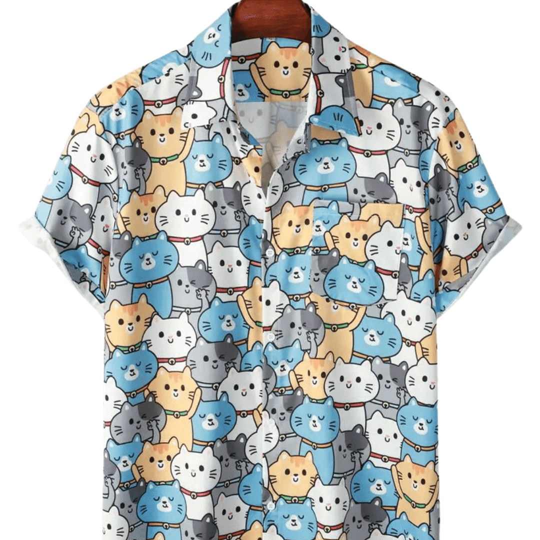 Katzen Hemd Herren 1 - FestivalStuff