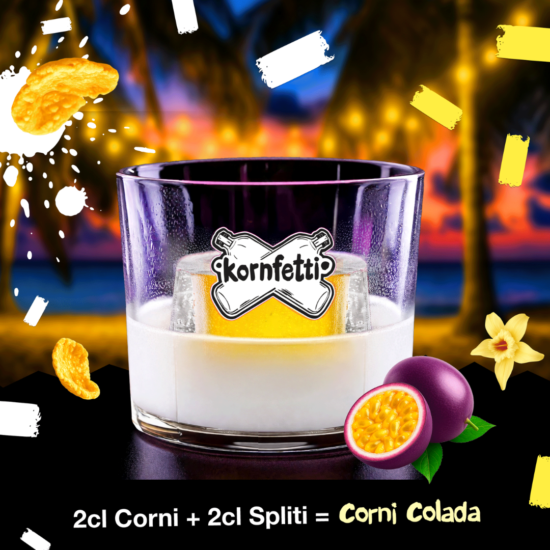 Kornfetti Corni Colada Bundle – Corni, Spliti & 4 Bomb Gläser - FestivalStuff