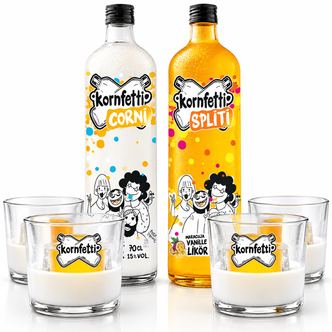 Kornfetti Corni Colada Bundle – Corni, Spliti & 4 Bomb Gläser - FestivalStuff