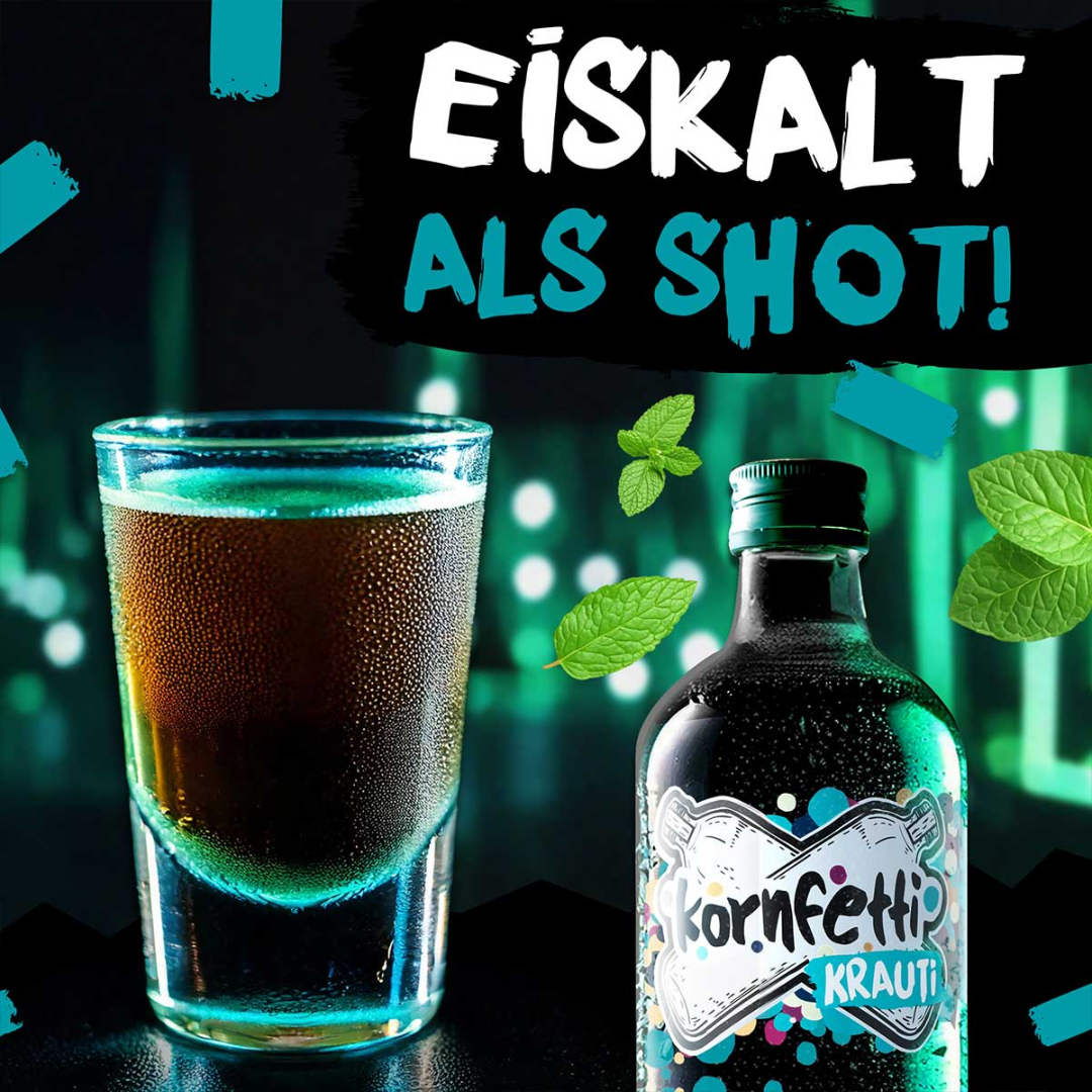 Kornfetti Krauti Shot 0,7 l – Kräuter & Minze Shot - FestivalStuff