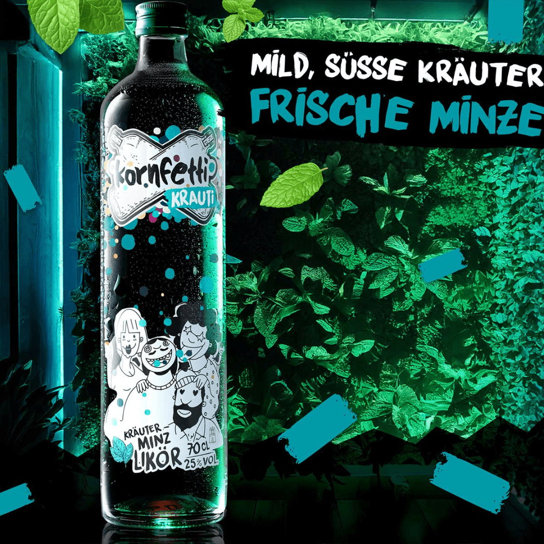 Kornfetti Krauti Shot 0,7 l – Kräuter & Minze Shot - FestivalStuff