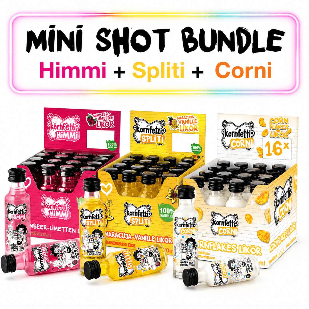 Kornfetti PET Shot Bundle – 48 Minis mit Himmi, Spliti & Corni - FestivalStuff