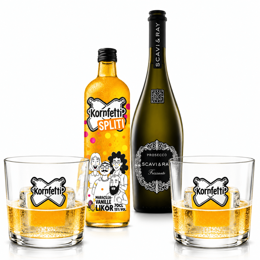 Kornfetti Spliti Bomb Set – Spliti, Prosecco & 2 Bomb Gläser - FestivalStuff
