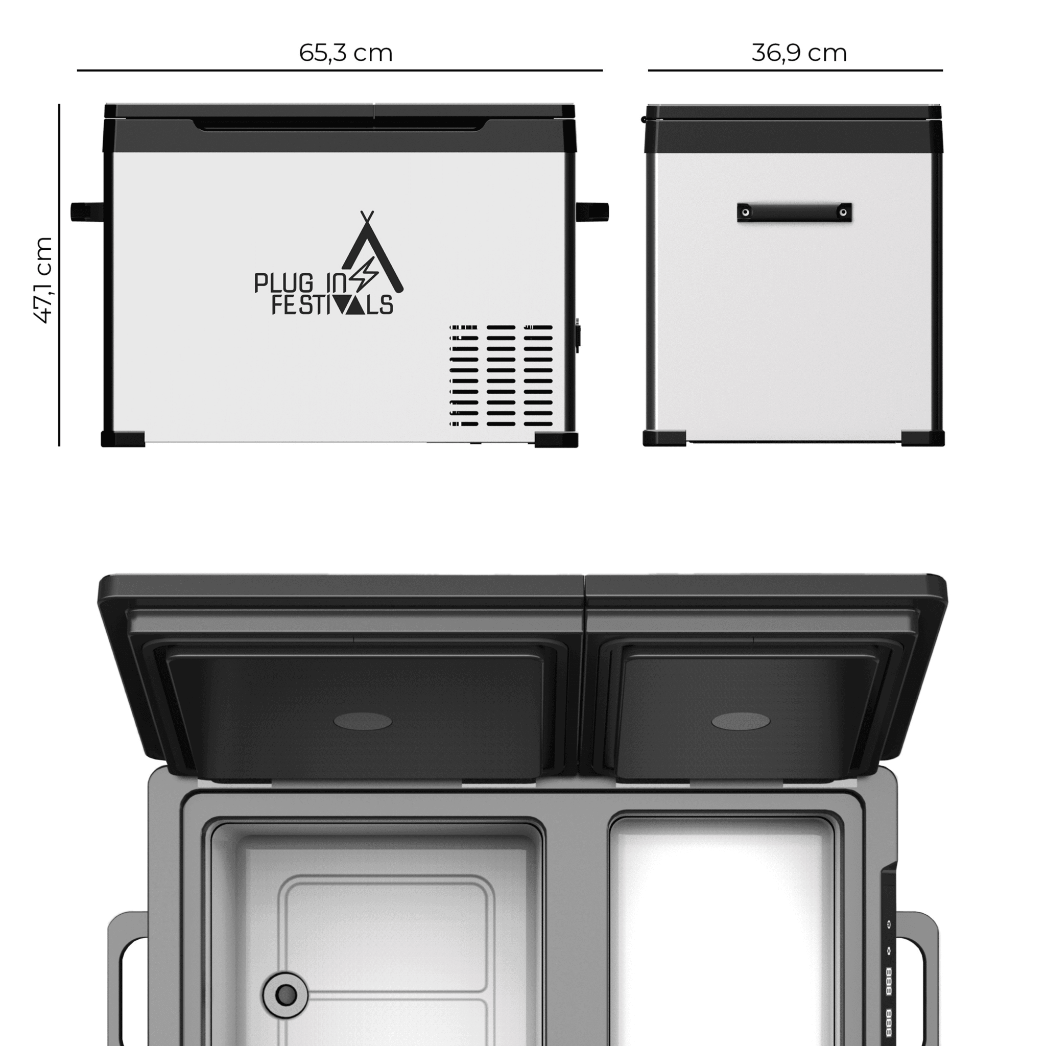 Kühlbox - Kompressor IceCube 30 Dual , 12/24/230 V, 30L - FestivalStuff