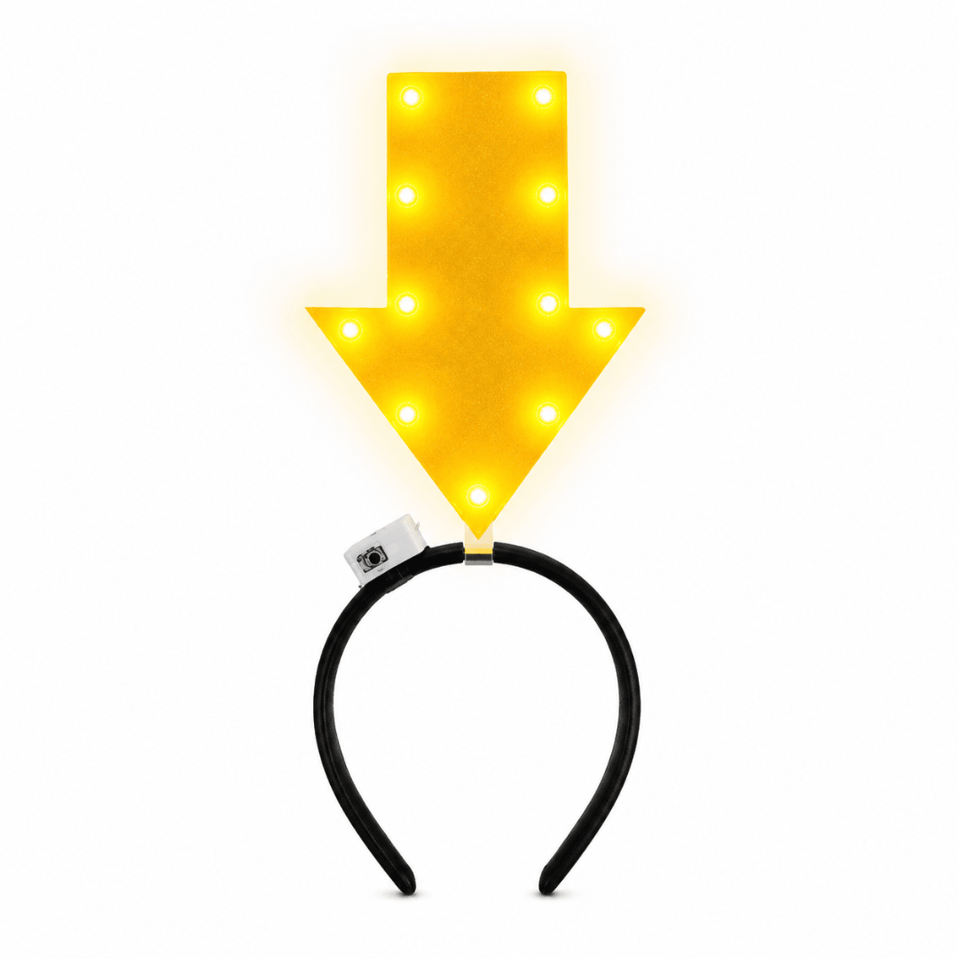 LED Haarreif Gelber Pfeil – Leuchtendes Festival Accessoire - FestivalStuff