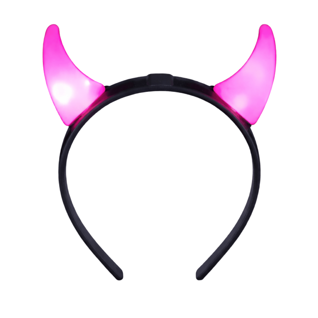 LED Leuchthaarreifen Teufel Pink - FestivalStuff