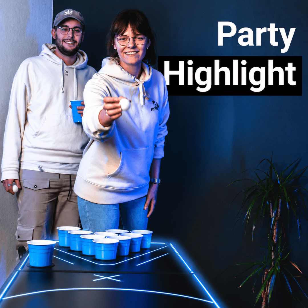 LED Neon Beer Pong Tisch mit Becherhalterungen - FestivalStuff
