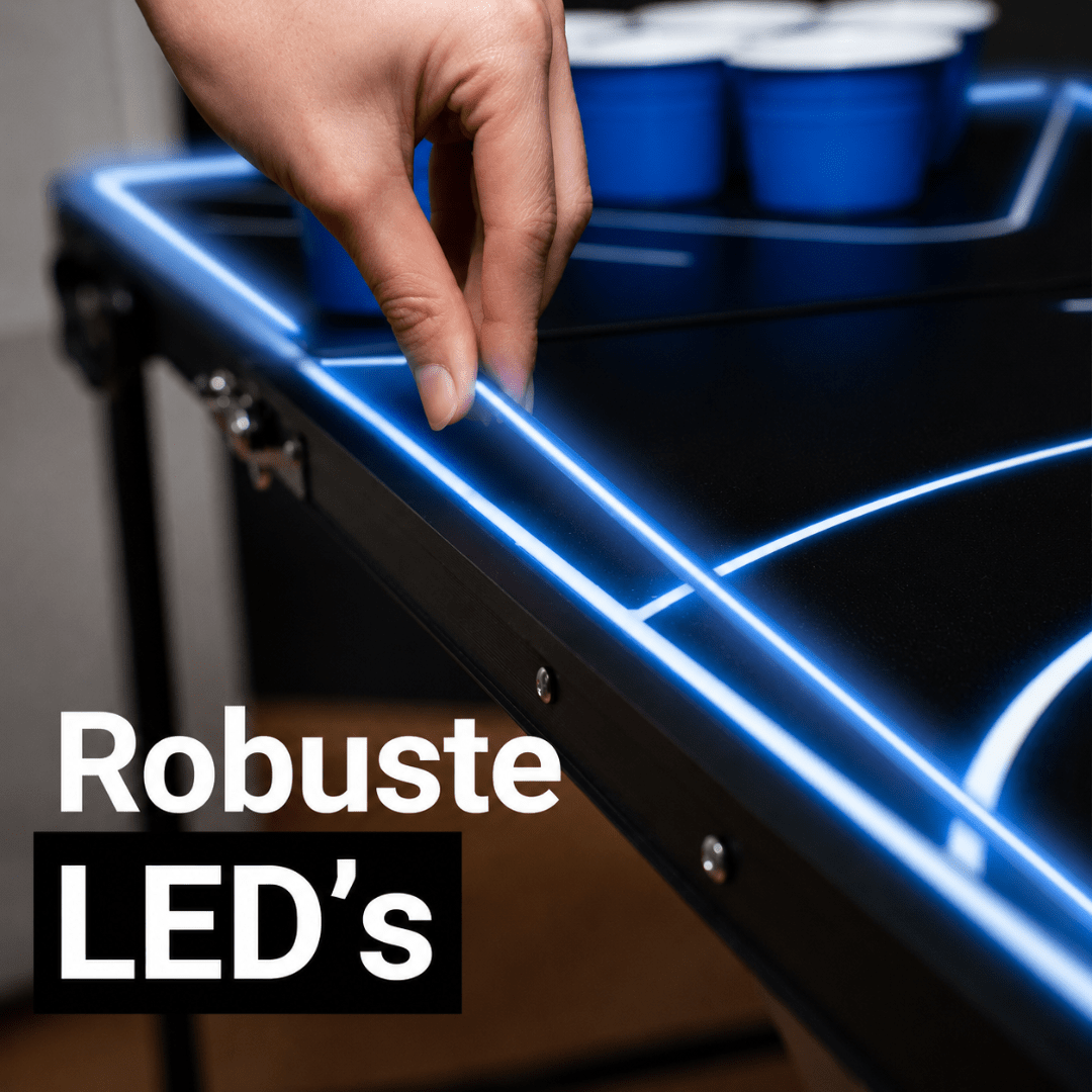 LED Neon Beer Pong Tisch mit Becherhalterungen - FestivalStuff