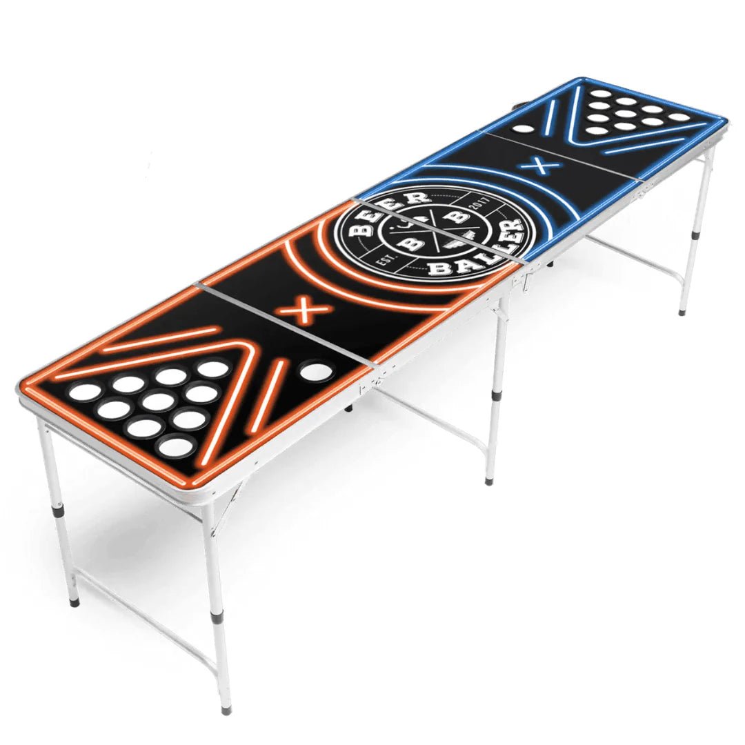 LED Neon Beer Pong Tisch mit Becherhalterungen - FestivalStuff