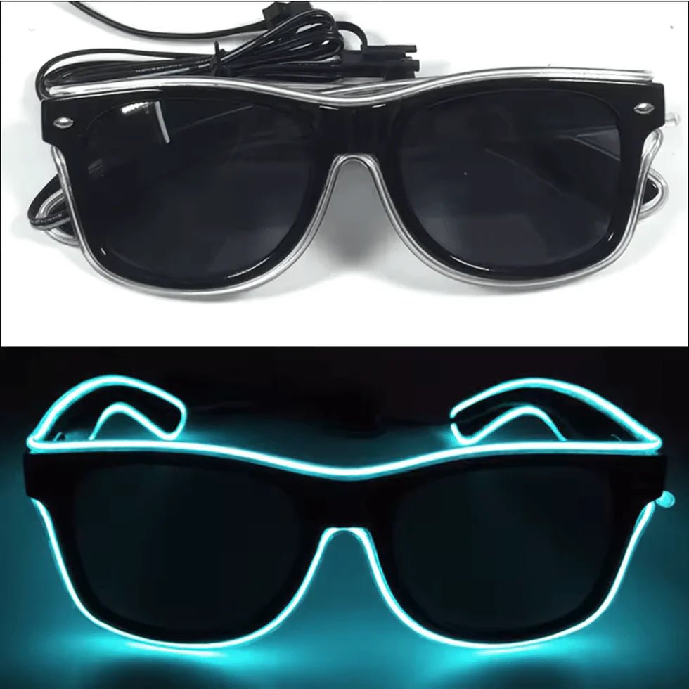 LED - Neonbrille Hellblau - FestivalStuff