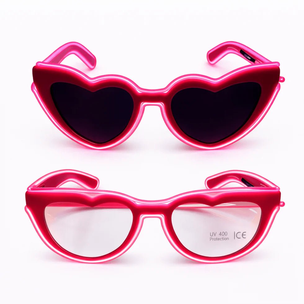 LED - Neonbrille Herz Pink - FestivalStuff