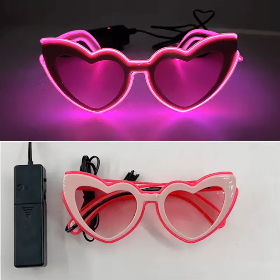 LED - Neonbrille Herz Pink - FestivalStuff