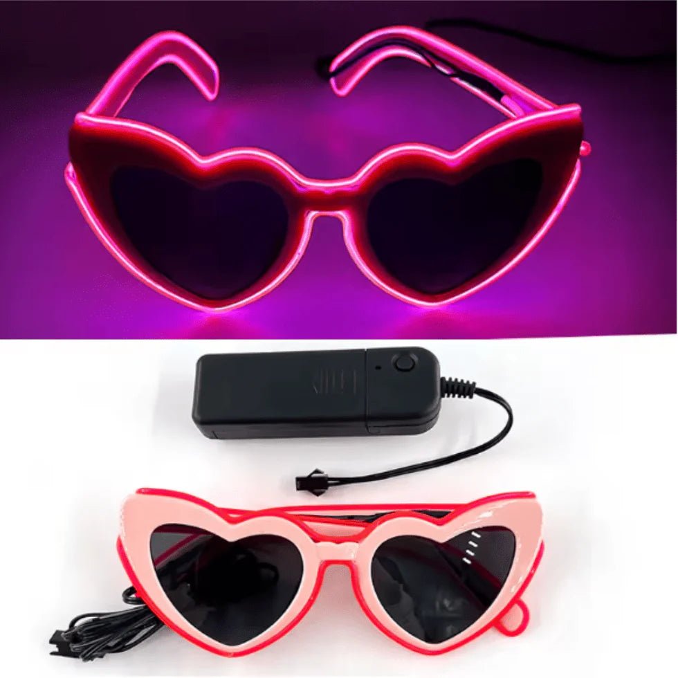 LED - Neonbrille Herz Pink - FestivalStuff