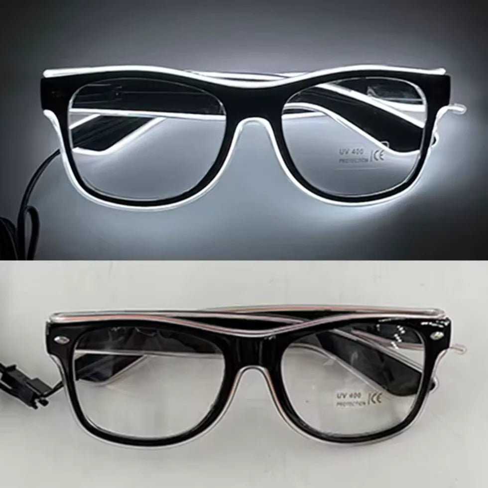 LED - Neonbrille Weiß - FestivalStuff