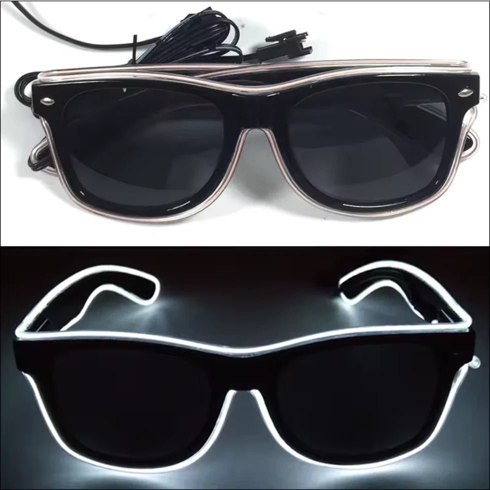 LED - Neonbrille Weiß - FestivalStuff