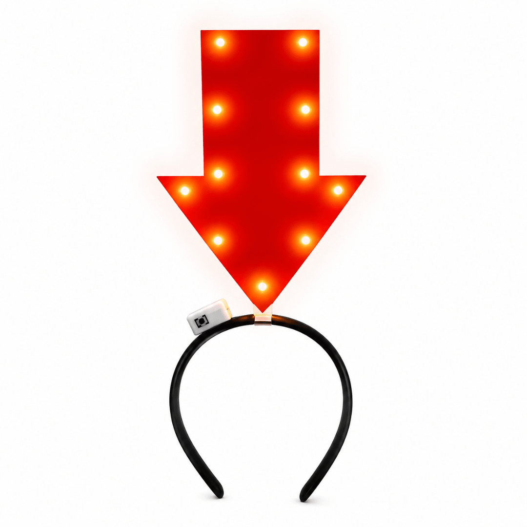 LED Pfeil Haarreif Rot – Leuchtendes Festival Accessoire - FestivalStuff