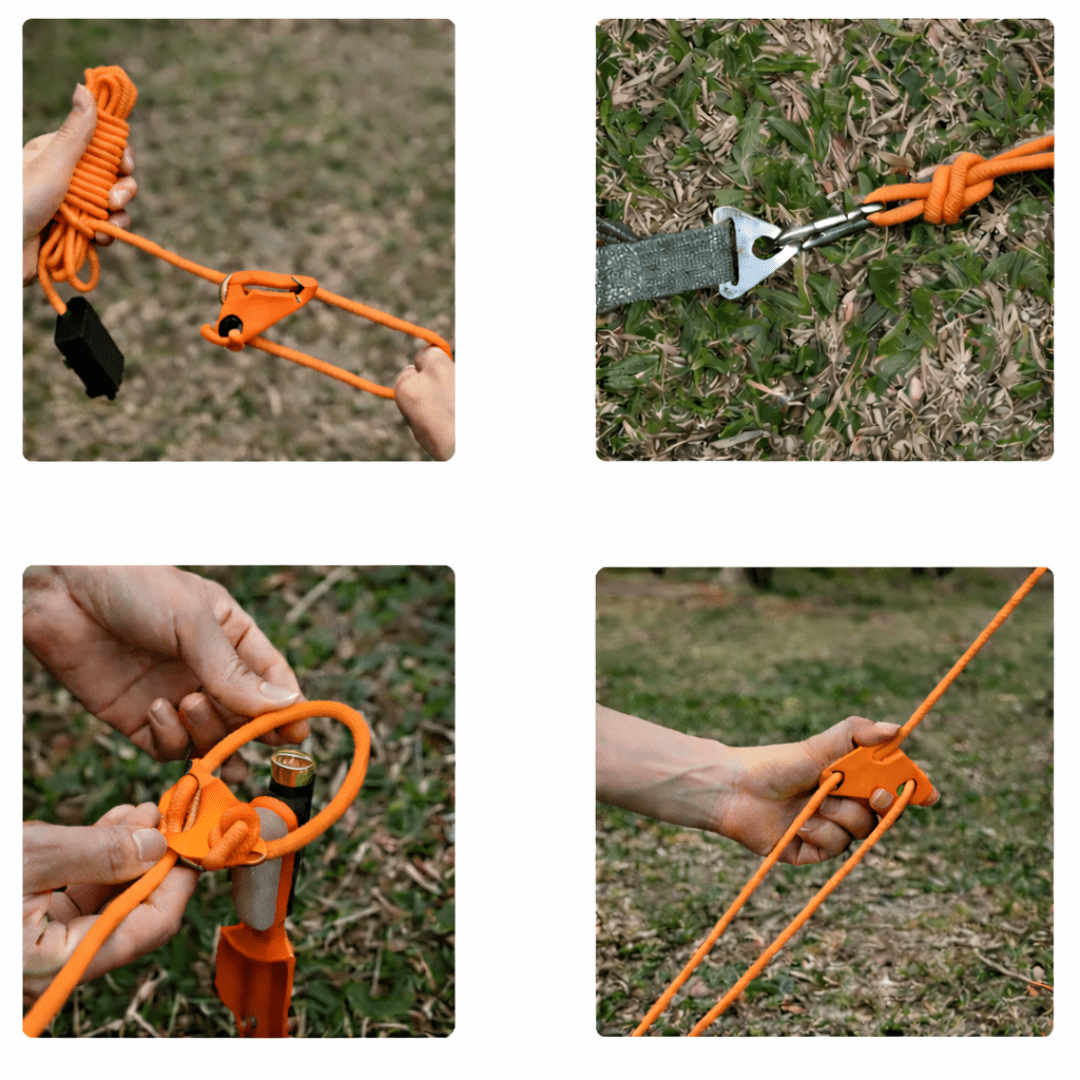 LED Zeltspannleine Orange - FestivalStuff
