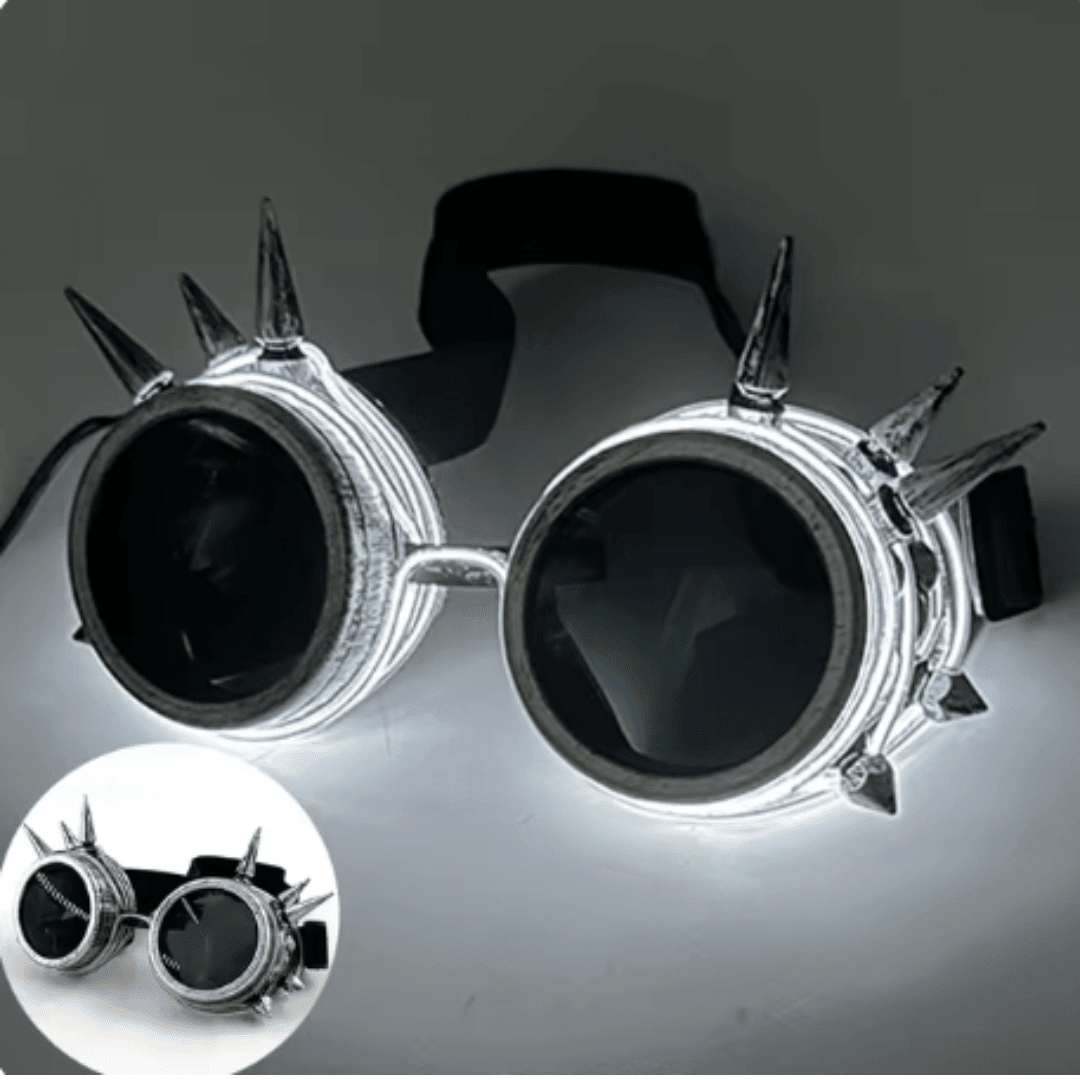 Leuchtende Steampunk - Brille - FestivalStuff
