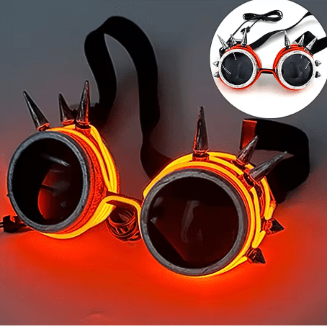 Leuchtende Steampunk - Brille - FestivalStuff